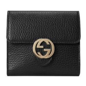 NIB GUCCI | Leather Folding Wallet Interlocking GG